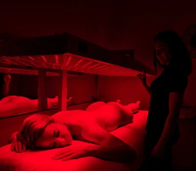 Women Taking Full Body Red Light Therapy in Deeply Vital Medical in NYC